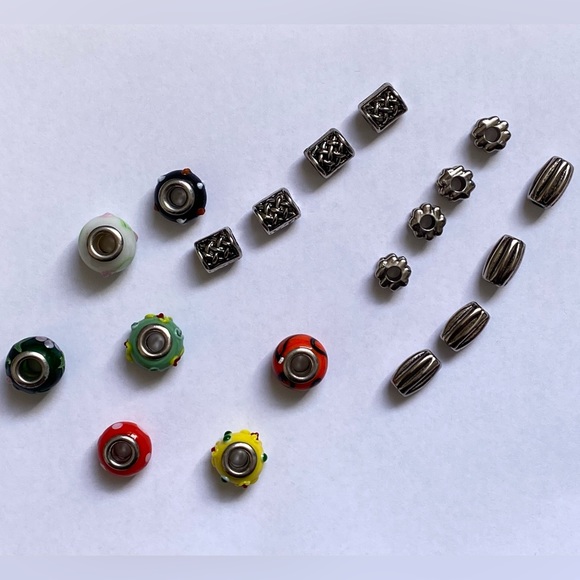 GW Distanziatore Gomma Stopper Bead in Argento Sterling 925 2 Pezzi per Braccialetti Pandora/Stile Europeo (Fiore d'Argento